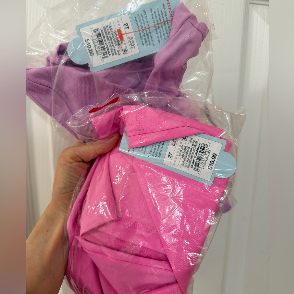 Cat and Jack 2T Rashguard Pink Purple Bundle NWT